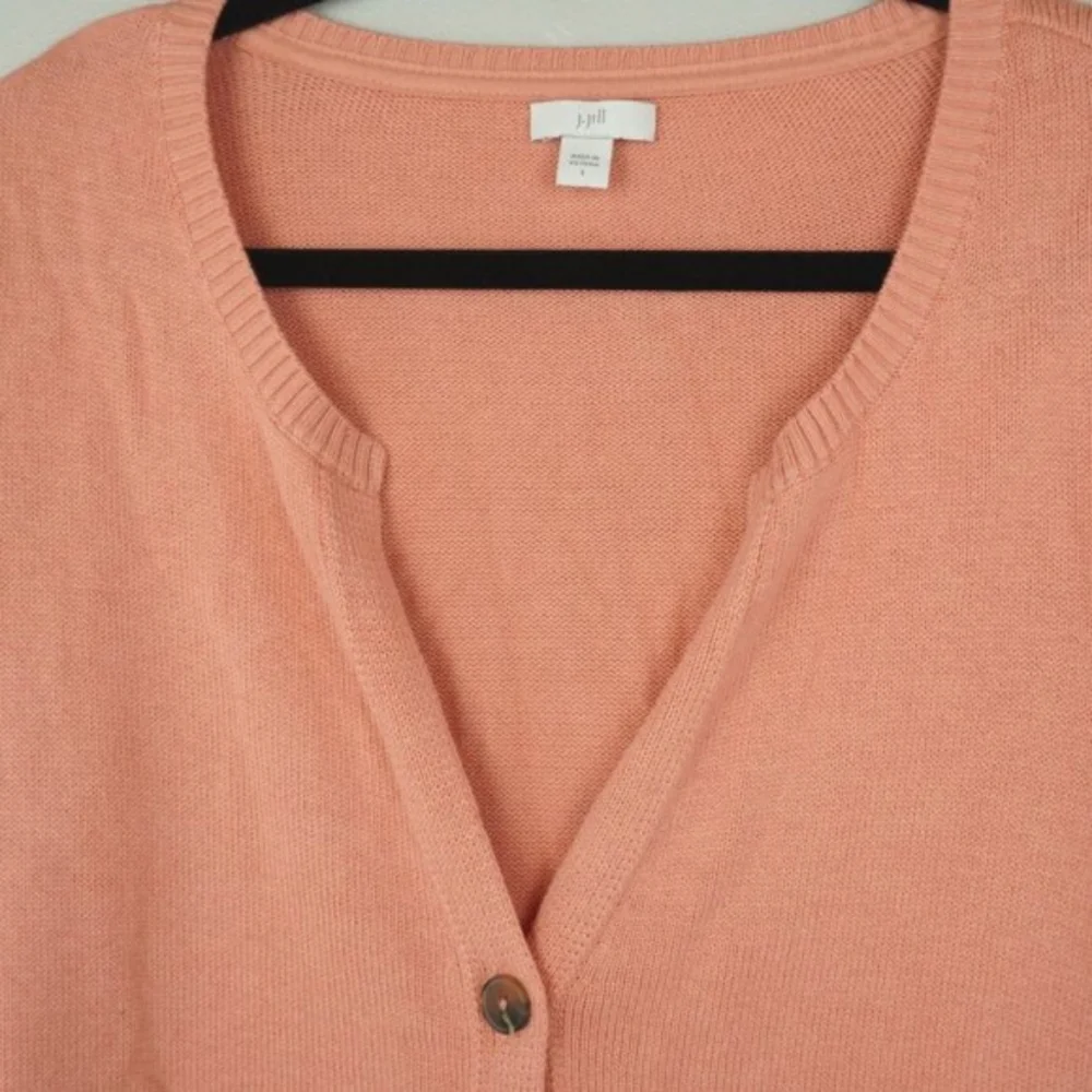 J Jill Peachy Pink‎ Cardigan Sweater Size Large